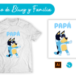 descarga gratis plantilla de sublimacion de bluey y familia
