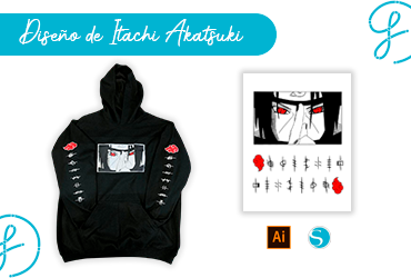 diseño gratis para sublimar dtf vector de corte de itachi akatsuki naruto