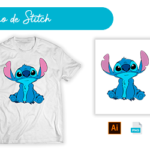Diseño Stitch para sublimación DTF y vinil textil en PNG y AI