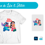 Diseño gratis de Lilo & Stitch para sublimación DTF y vinil textil en PNG y PSD