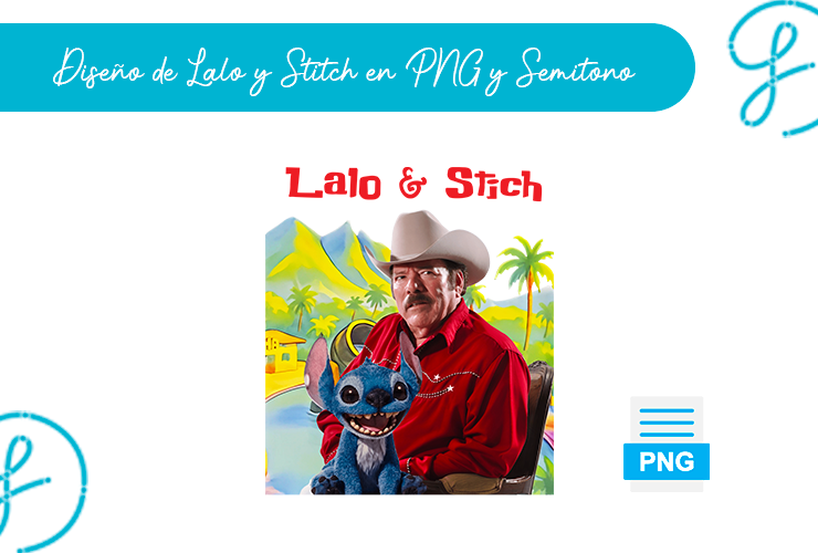 Diseño de Lalo y Stitch en Semitono – PNG Gratis con Fondo Transparente para DTF descarga gratis PNG AI SVG