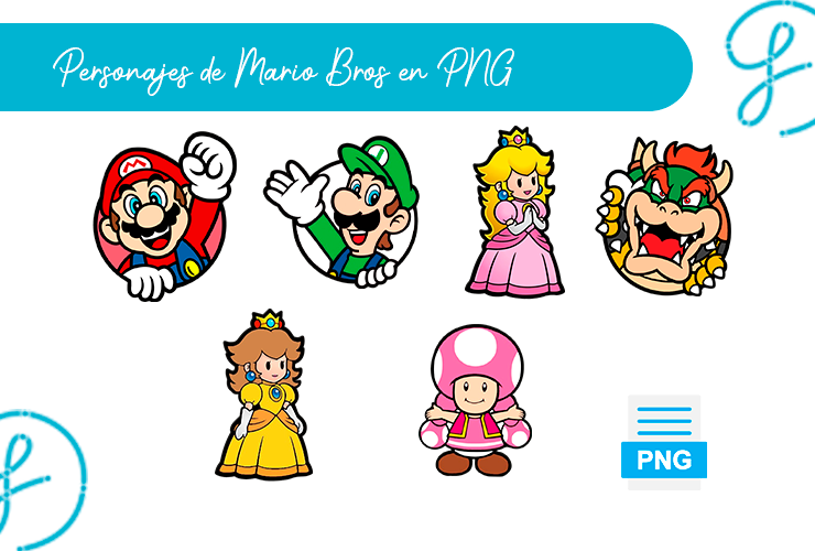 Personajes de Mario Bros en PNG – Diseños para Sublimar y DTF Gratis descarga gratis PNG AI SVG