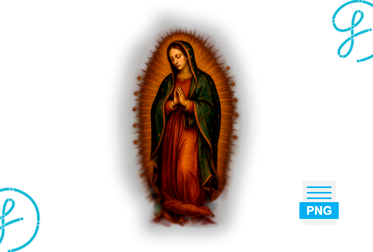 Virgen de Guadalupe en semitonos para DTF y PNG gratis descarga gratis PNG AI SVG