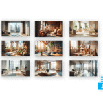 Pack de fondos virtuales en HD para Zoom, Meet y Teams — oficina minimalista, biblioteca y pared texturizada