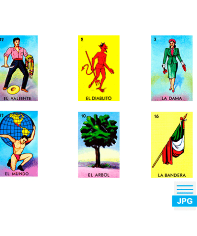 Plantilla de Lotería Mexicana para imprimir, editar o sublimar (54 cartas en JPG, PDF y Canva editable) descarga gratis PNG AI SVG
